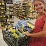 Jen took off with a lone cart full of energy drinks....at the Big Save (grocery store)